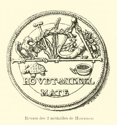 Reverso das duas medalhas de Houwaert de Belgian School