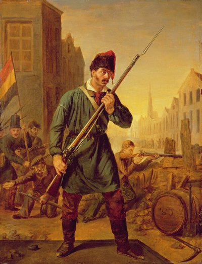 Soldado da Revolução Belga em 1830 de Belgian School