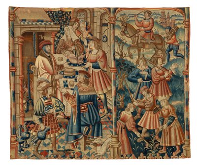 Tapeçaria, Mês de janeiro, possivelmente da Flandres de Belgian School