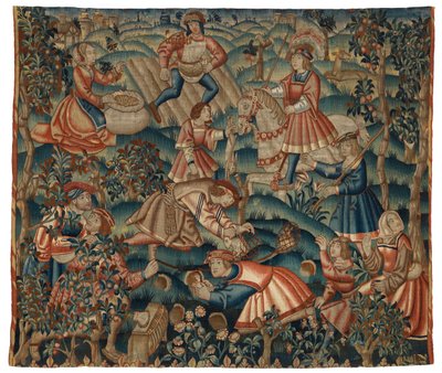Tapeçaria, Mês de setembro, possivelmente da Flandres de Belgian School