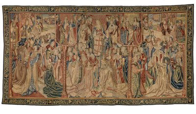 Tapeçaria, Triunfo da Virgem ou Madona, feita em Bruxelas, Bélgica, c.1500 (lã e seda) de Belgian School