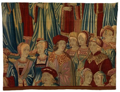 Fragmento de tapeçaria, Comtiers, feita em Bruxelas, Bélgica, c.1520 (lã e seda) de Belgian School