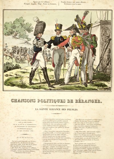 A Santa Aliança das Nações, de Canções Políticas de Beranger, 1815-1818 de Belgian School