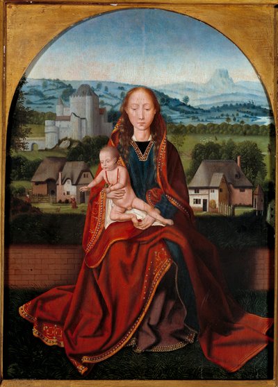 Pintura Virgem e Infantil da Escola de Antuérpia do século XV de Liège, Museu de Belas Artes de Belgian School