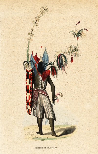 Guerreiro da Ilha Solor, Ilhas Sunda Menores, Indonésia de Belgian School