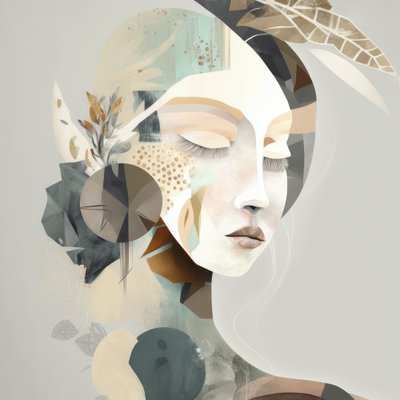 Mulher Serena e Abstrata de Bella Eve