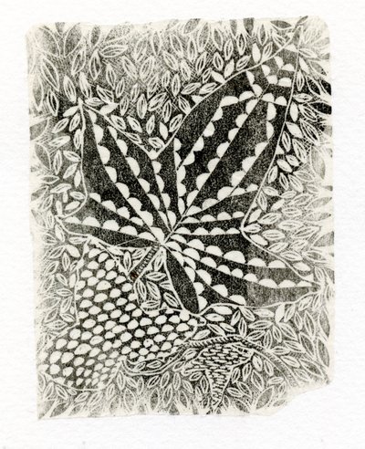 Ivy, 2014, (gravura em madeira sobre papel) de Bella Larsson