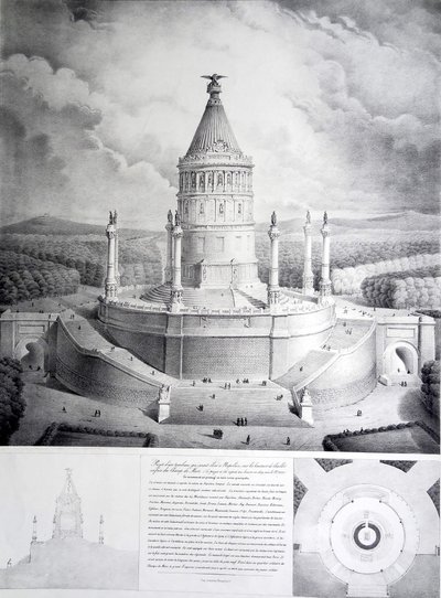 Projeto para uma tumba que seria erguida para Napoleão nas alturas de Chaillot em frente ao Champ de Mars de Benard et Cie Imprimerie Lemercier