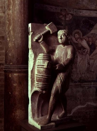 Cooper: Agosto de um calendário estatuário do Laboratório dos Meses, c.1200 (pedra) de Benedetto Antelami