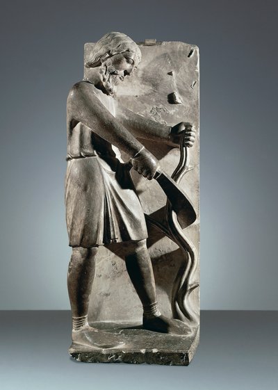 Dezembro, estátua do Ciclo dos Meses, Baptistério de Parma de Benedetto Antelami