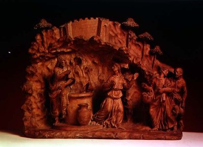 Cristo e a mulher de Samaria (terracota) de Benedetto da Maiano