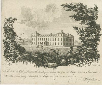 Sandwell Park - Hall: gravura em placa de cobre, sd [c 1770] de Benezech