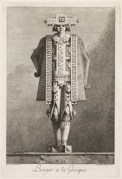 Mascarada Grega: Berger à la Grecque Plate 5, 1771. de Benigno Bossi