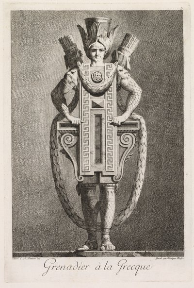 Masquerade à la Grecque: Grenadier à la Grecque Plate 3, 1771. de Benigno Bossi