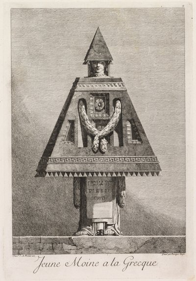 Mascarada grega: Jovem monge grego Placa 9, 1771. de Benigno Bossi