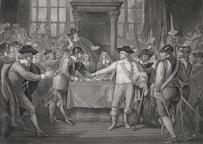 Oliver Cromwell a dissolver o Parlamento Longo de Benjamin (after) West