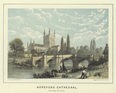 Catedral de Hereford, vista do rio de Benjamin Baud