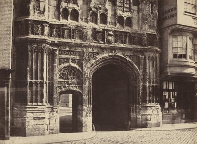 Christchurch Gateway, Canterbury, 1854, impresso em 1857 (fotografia) de Benjamin Brecknell Turner
