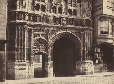 Christchurch Gateway, Canterbury, 1854, impresso em 1857. de Benjamin Brecknell Turner