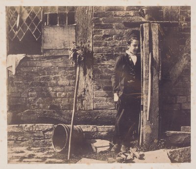 Walter Chamberlain escondido atrás da bomba Bredicot, meados da década de 1850 de Benjamin Brecknell Turner