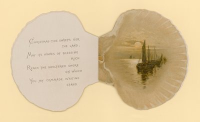 Ilustração para folheto intitulado Sea Shells (cor litho) de Benjamin D. Sigmund