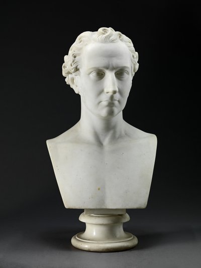 Busto de retrato do irmão do artista, o escultor John Gibson (1790-1866) 1837-38 (mármore de Carrara) de Benjamin Gibson