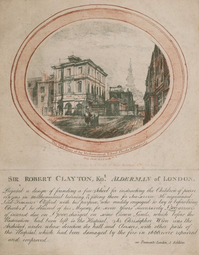 A frente oeste da Escola Matemática, Hospital de Cristo, 1775 de Benjamin Green