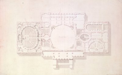 Plano da História Principal do Capitólio, EUA, 1806 de Benjamin Henry Latrobe