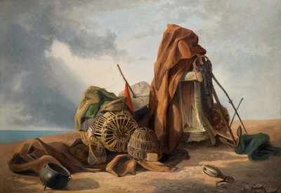 Cena de praia natureza morta, 1858. de Benjamin Johnson