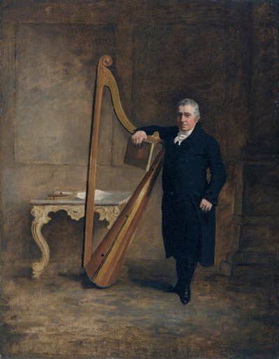 Harpista da família Corbet de Griffith Owen, c.1812 (óleo sobre tela) de Benjamin Marshall