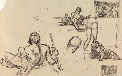 Estudos Figurativos de um Homem em Ascensão a partir do Solo de Benjamin Robert Haydon