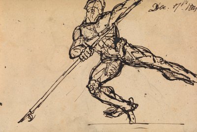 Estudo Figurativo de um Macho Nu com uma Lança de Benjamin Robert Haydon