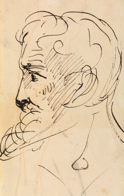 Estudo do Retrato, do Perfil de um Homem de Benjamin Robert Haydon