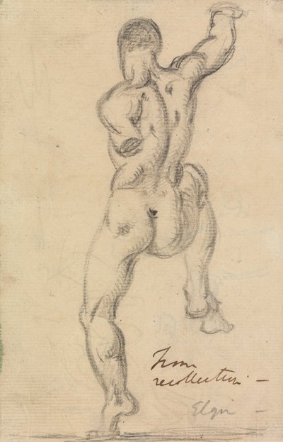 Estudo da Figura da Visão Traseira de um Nu Masculino de Benjamin Robert Haydon