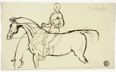Esboço de cavalo e cavaleiro de Benjamin Robert Haydon