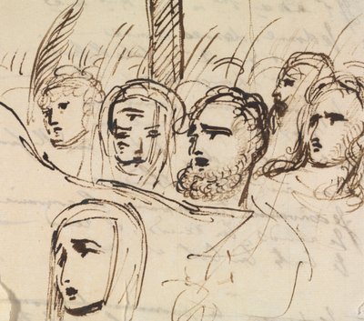Estudo Para, a Entrada de Cristo em Jerusalém de Benjamin Robert Haydon