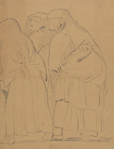 Estudo de um Grupo de Figuras em Pé, Robed de Benjamin Robert Haydon