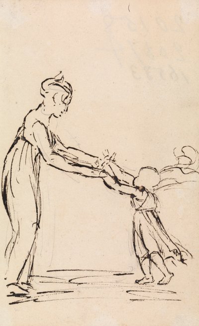 Estudo de uma Mulher e de uma Criança a brincar de Benjamin Robert Haydon