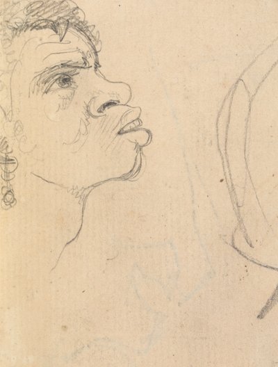Estudo do Rosto de uma Mulher Étnica, em Perfil, Brincos de Vestir de Benjamin Robert Haydon