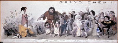 Le grand chemin de la posterity: representação da tragédia e da comédia - Litografia de Benjamin Roubaud, Maison de Balzac, Paris de Benjamin Roubaud