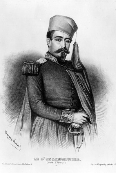 Retrato de Louis Jucault de Lamoriciere (1806-1865), general francais (desenho) de Benjamin Roubaud