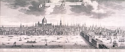 Vista panorâmica de Londres, 1710 de Benjamin Smith