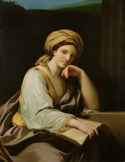 Uma Sibila com um Livro, segundo uma pintura de Raphael Mengs (1728-79), c.1761 (óleo sobre tela) de Benjamin West
