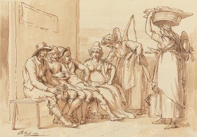Personagens nas Ruas de Londres de Benjamin West