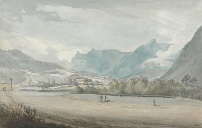 Paisagem montanhosa com figuras de Benjamin West