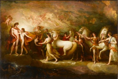 Phaeton pedindo Apolo para dirigir a carruagem do Sol, 1804. de Benjamin West
