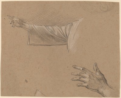 Estudo de um braço direito e uma mão esquerda de Benjamin West