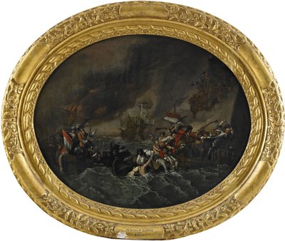 A Batalha de La Hogue, 1820 de Benjamin West