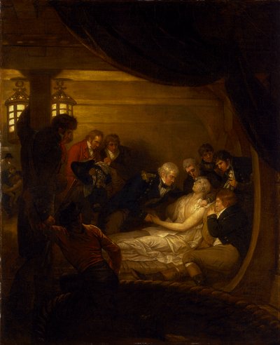 A morte de Lord Nelson no cockpit do navio "Victory de Benjamin West