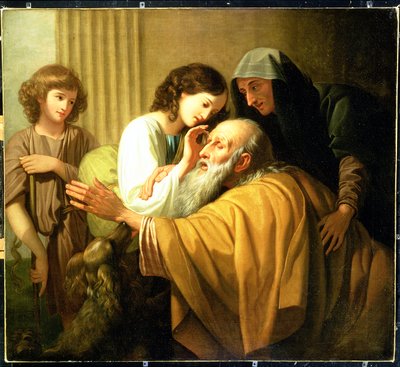 Tobias curando a cegueira de seu pai, 1772 de Benjamin West